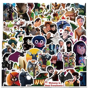 60Pcs/set Animated Movie Hotel Transylvania Stickers Pack,Popular Cartoon Stickers,Christmas Favors,Waterproof DIY Trunk Notebook Stickers