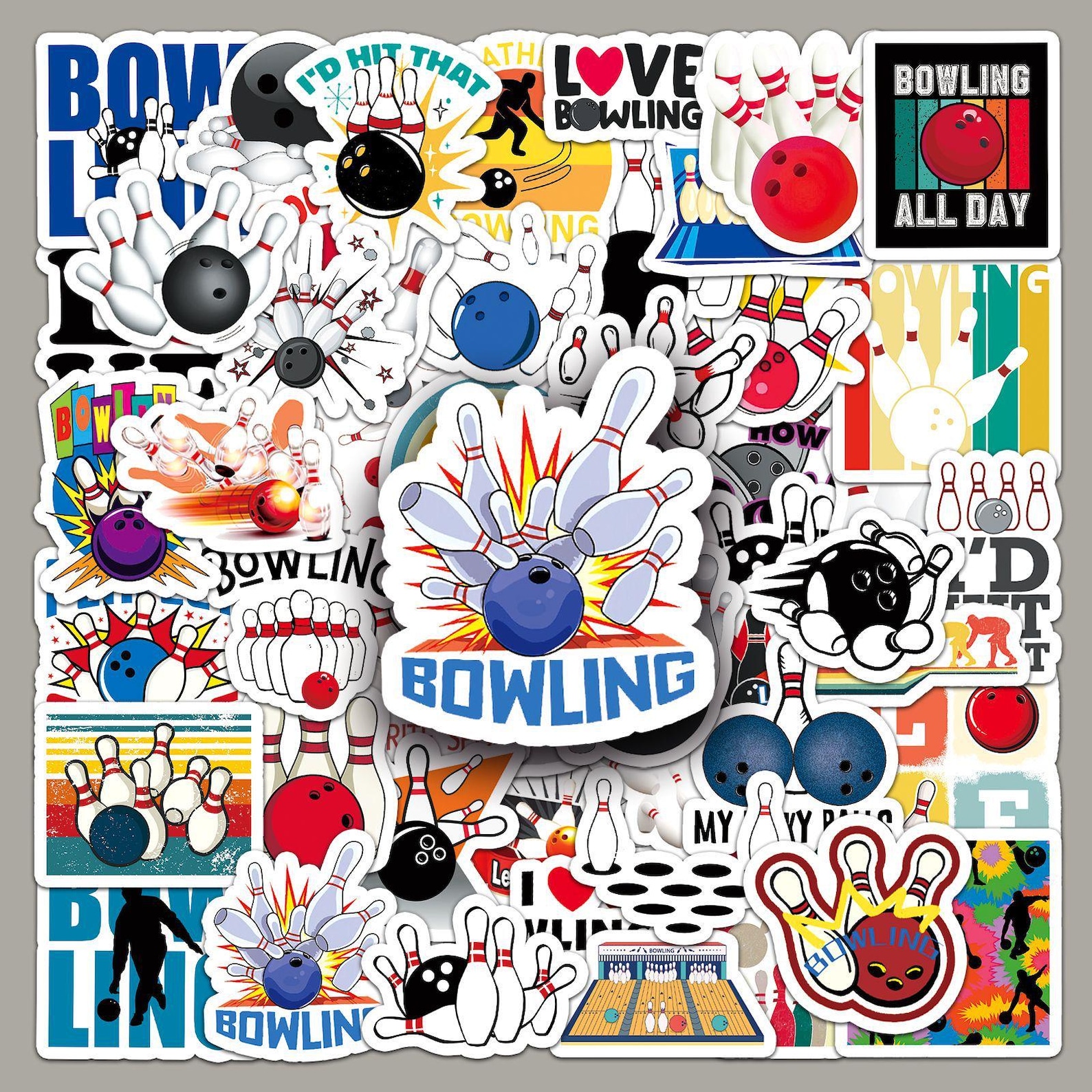 Bowling Stickers Pack: 50 Pcs Waterproof Vinyl Decals - Etsy