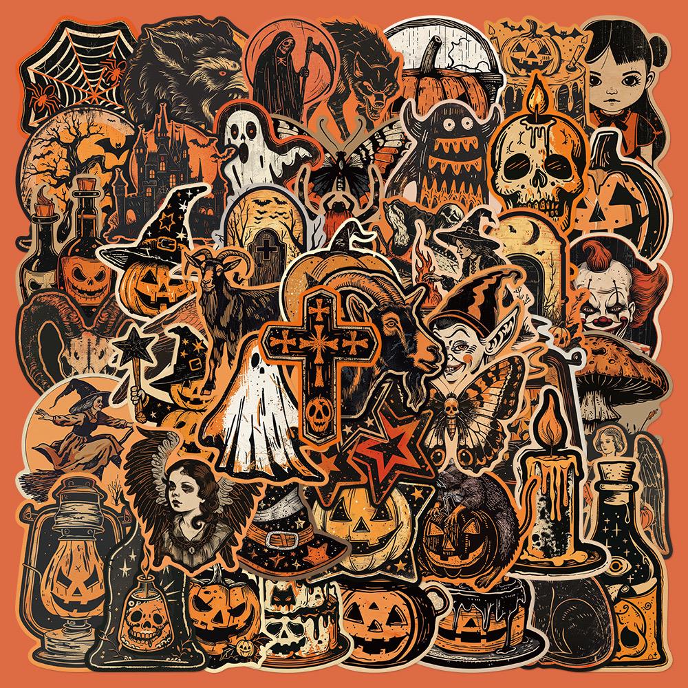 Pantomime Stickers Cartoon Halloween Stickers Pack: DIY Creative Waterproof Vinyl Decals ...
