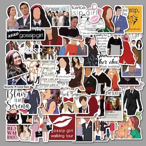 Paquete de 50 pegatinas de la serie de televisión estadounidense clásica Gossip Girl, regalos navideños, pegatinas de drama de televisión, pegatinas creativas para cuadernos a prueba de agua