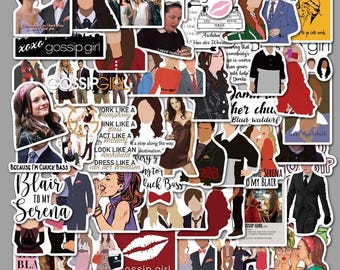 50Pcs/set Classic American TV series Gossip Girl Stickers Pack, Christmas Favors,TV Drama Stickers,Waterproof DIY Creative Notebook Stickers