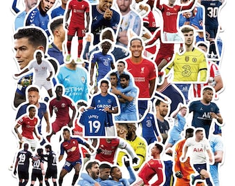 Pegatinas de estrellas del Mundial: Calcomanías de fútbol versión Q, vinilo impermeable (50/54 unidades)