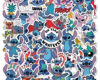 Cartoon Lilo Stitch Stickers Pack:DIY Creative Waterproof Vinyl Decal （50Pcs/set）