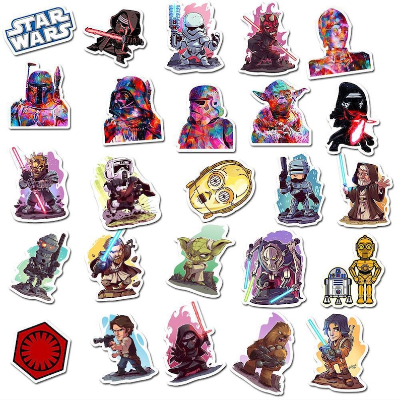 Starcade Sticker Cartoon Classic Movie Star Wars Stickers Pack: 50/100 Pcs Vinyl ...
