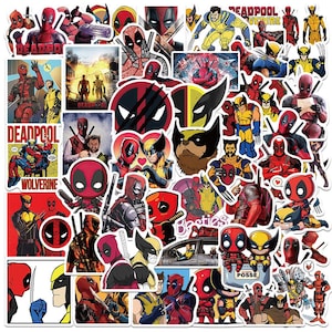 50Pcs/set Deadpool and Wolverine Stickers Pack, Superhero Movie Stickers，Christmas Favors,Funny stickers,Waterproof DIY Notebook Stickers