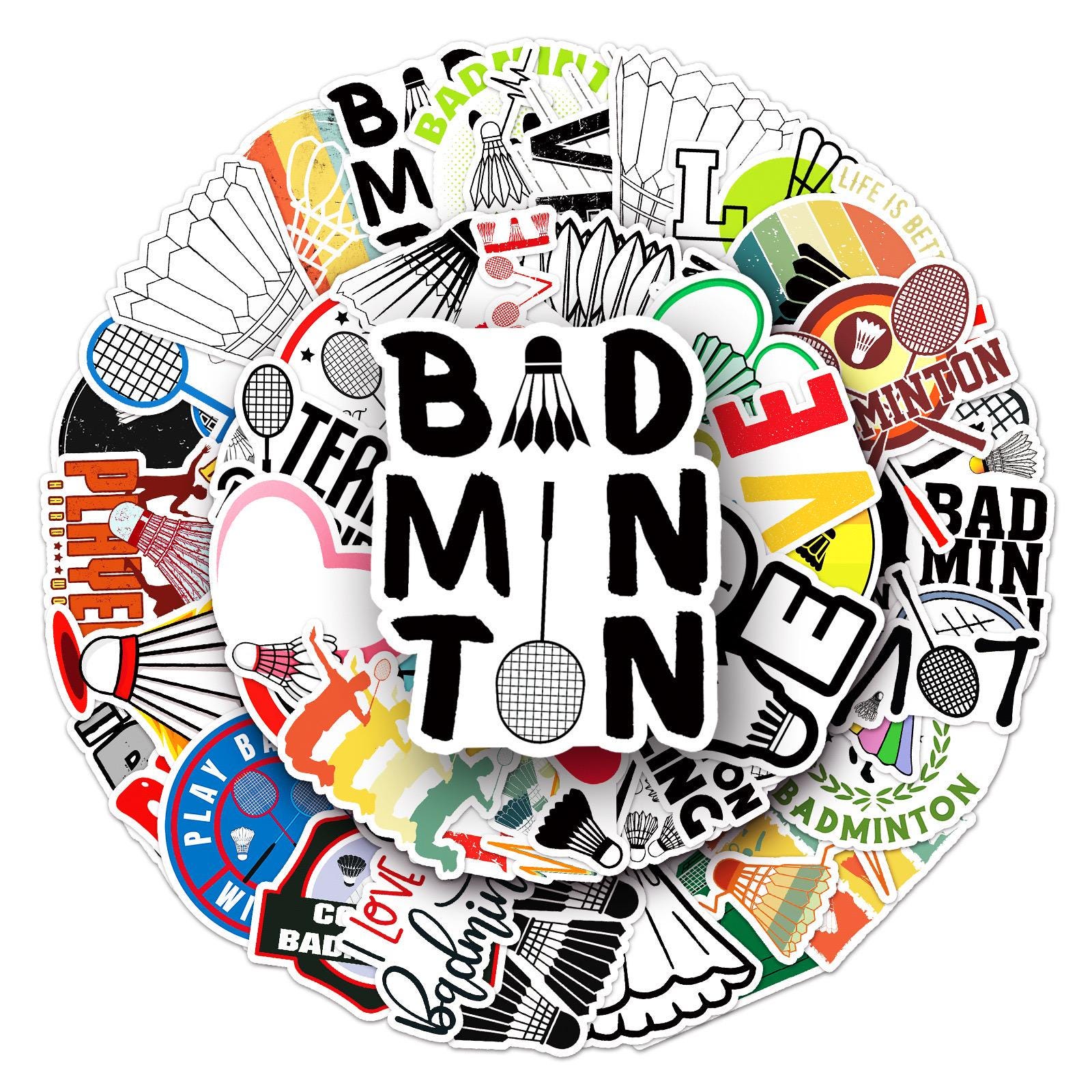 Badminton Stickers Pack: 50 Pcs Waterproof Vinyl Decals - Etsy