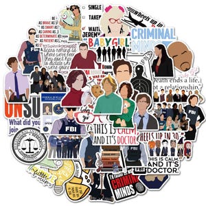 50 pezzi/set serie TV americana Criminal Minds adesivi, bomboniere natalizie, adesivi per telefilm, adesivi per quaderni creativi fai da te impermeabili