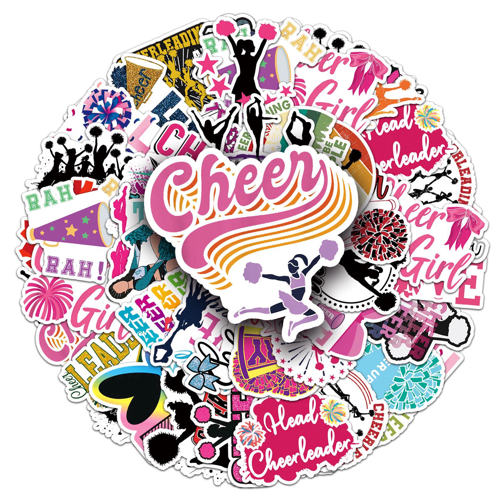 Cheerleading Team Stickers Pack: DIY Creative Waterproof Vinyl Decals ...