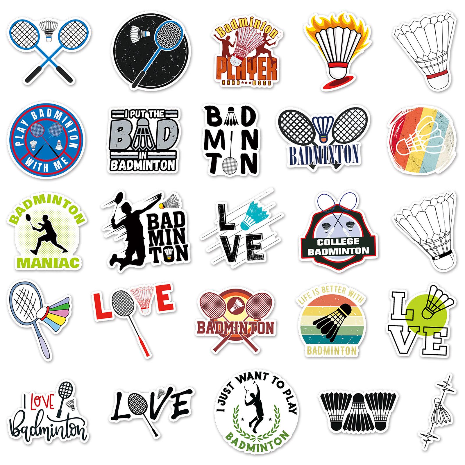 Badminton Stickers Pack: 50 Pcs Waterproof Vinyl Decals - Etsy