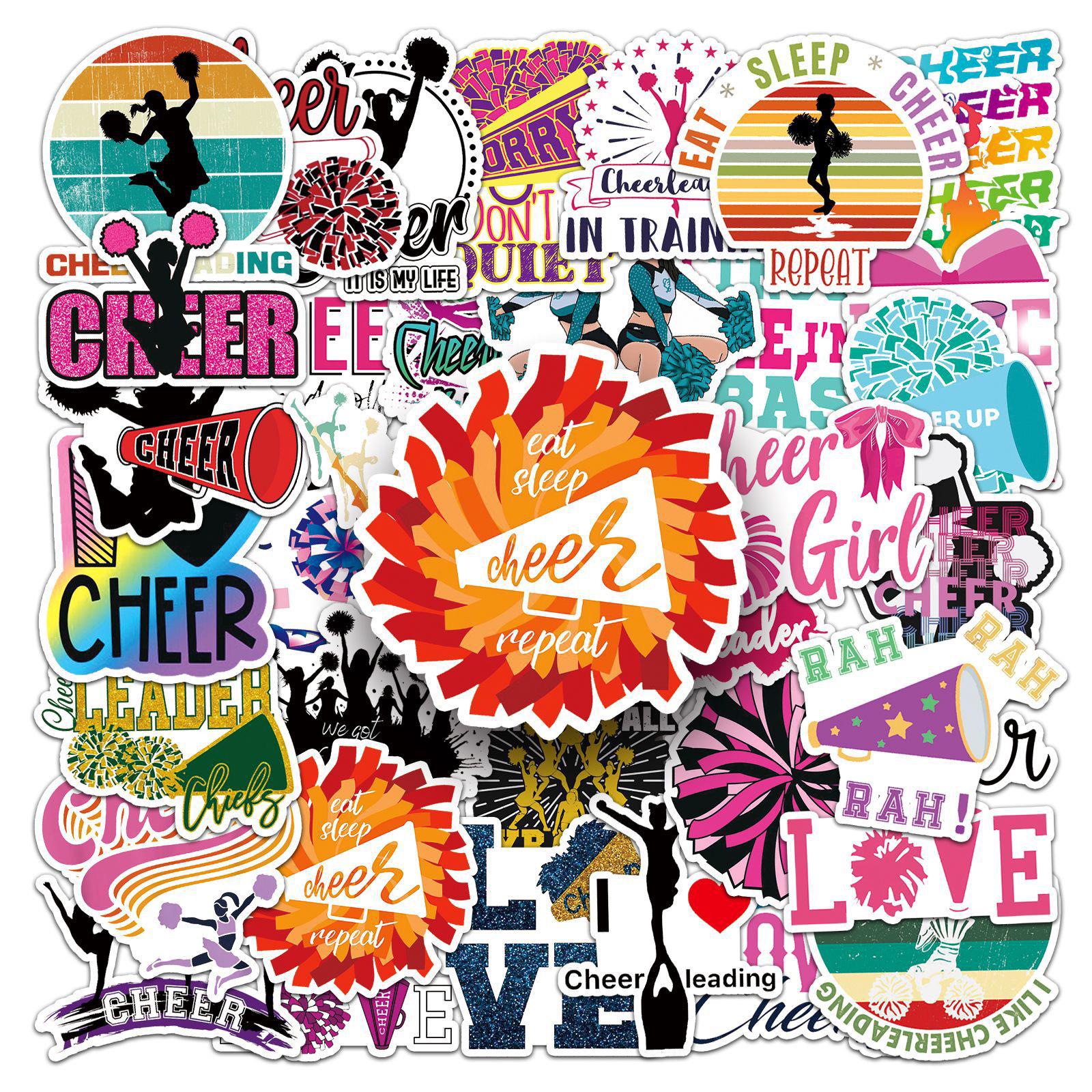 Cheerleading Team Stickers Pack: DIY Creative Waterproof Vinyl Decals ...