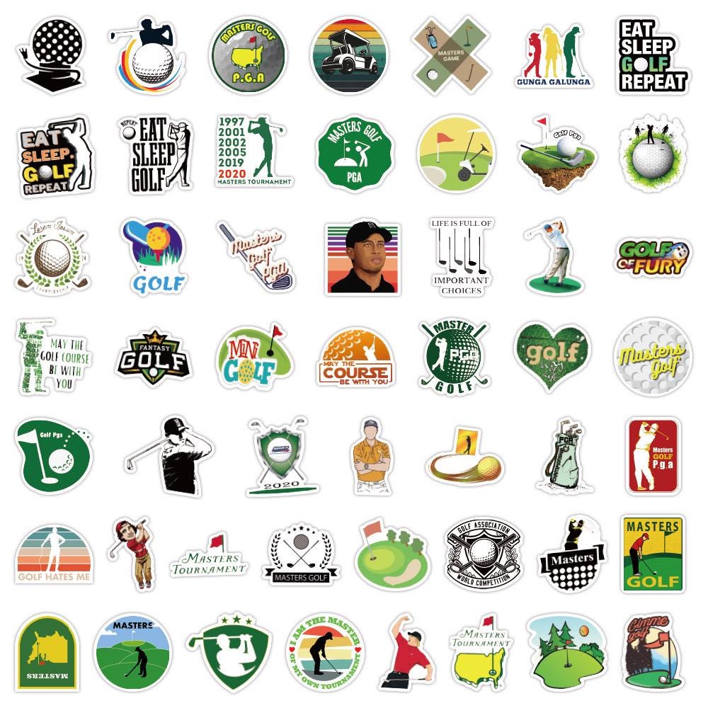 Golf Boot Sticker Golf Stickers Pack: Waterproof Vinyl Decals for Laptop, Skateboard (50/ ...