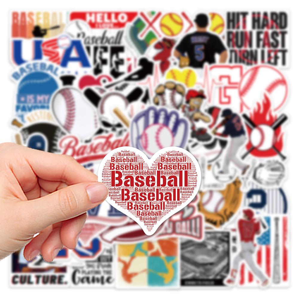 Baseball Stickers Pack: DIY Creative Waterproof Vinyl Decals (52 Pcs ...