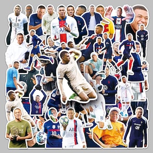 Confezione da 50 adesivi della superstar del calcio francese Mbappé, bomboniere natalizie, adesivi con stelle del calcio, adesivi impermeabili per skateboard e quaderni.