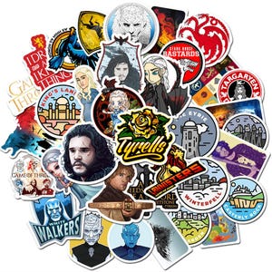 50/100Pcs Song of Ice and Fire: Game of Thrones Stickers Pack, Christmas Favors,TV Drama Stickers,Waterproof DIY Creative Notebook Stickers
