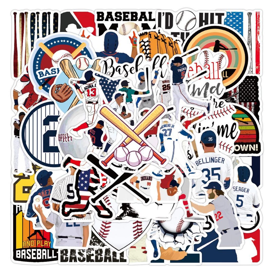 Baseball Stickers: Waterproof Vinyl Decals for Laptops, Skateboards (50 ...