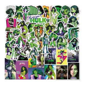 52Pcs/set American TV Series She Hulk Stickers Pack,Superhero Series Stickers,Christmas Favors,Waterproof DIY Trunk Notebook Stickers