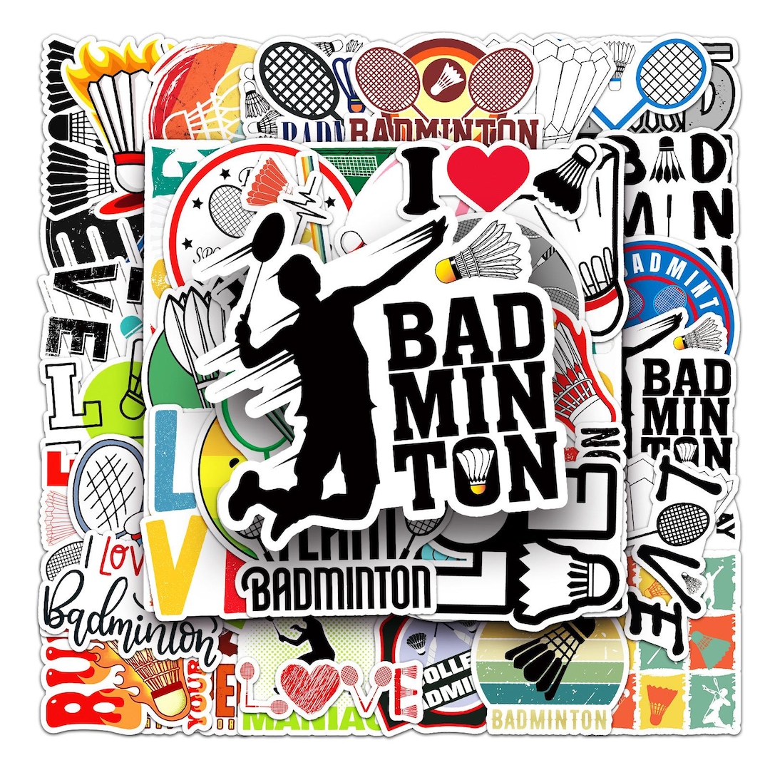 Badminton Stickers Pack: 50 Pcs Waterproof Vinyl Decals - Etsy