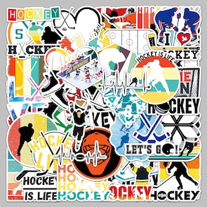 50Pcs/set Ice Hockey Stickers Pack,Ice Hockey Sports Stickers，Christmas Favors，DIY Creative Stickers,Waterproof Trunk Notebook Stickers