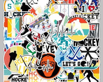 Eishockey Stickers Pack: 50 Stück Vinyl wasserfest Aufkleber
