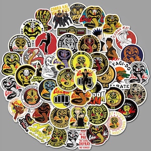 Peut inclure: Un ensemble de 50 autocollants colorés représentant le logo de Cobra Kai, des personnages et des citations de la série télévisée populaire. Les autocollants sont imprimés sur du vinyle de haute qualité, sont imperméables et durables. Les autocollants sont parfaits pour décorer les ordinateurs portables, les bouteilles d'eau, les cahiers et plus encore.