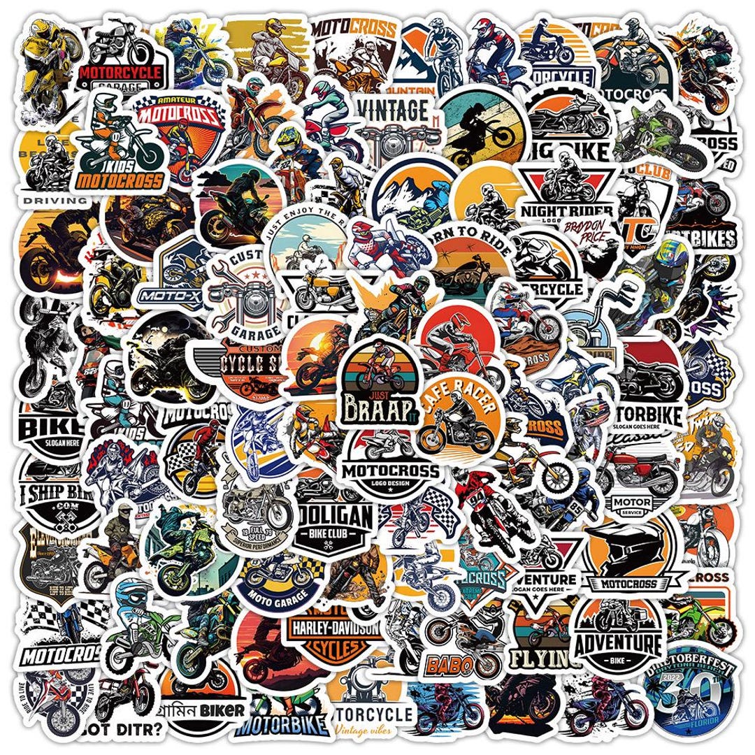 100pcs/set Extreme Off-road Motorcycle Stickers Pack,motorcycle Racing ...