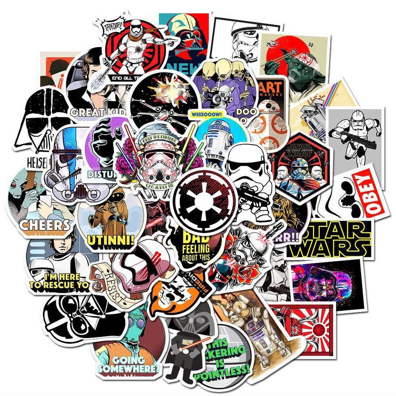 Starcade Sticker Cartoon Classic Movie Star Wars Stickers Pack: 50/100 Pcs Vinyl ...