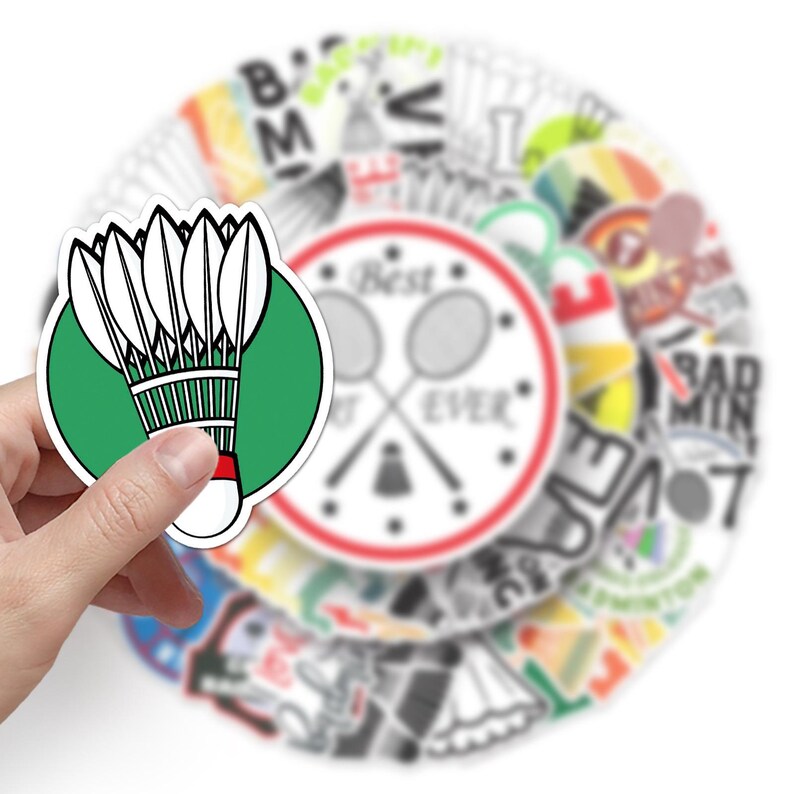 Badminton Stickers Pack: 50 Pcs Waterproof Vinyl Decals - Etsy