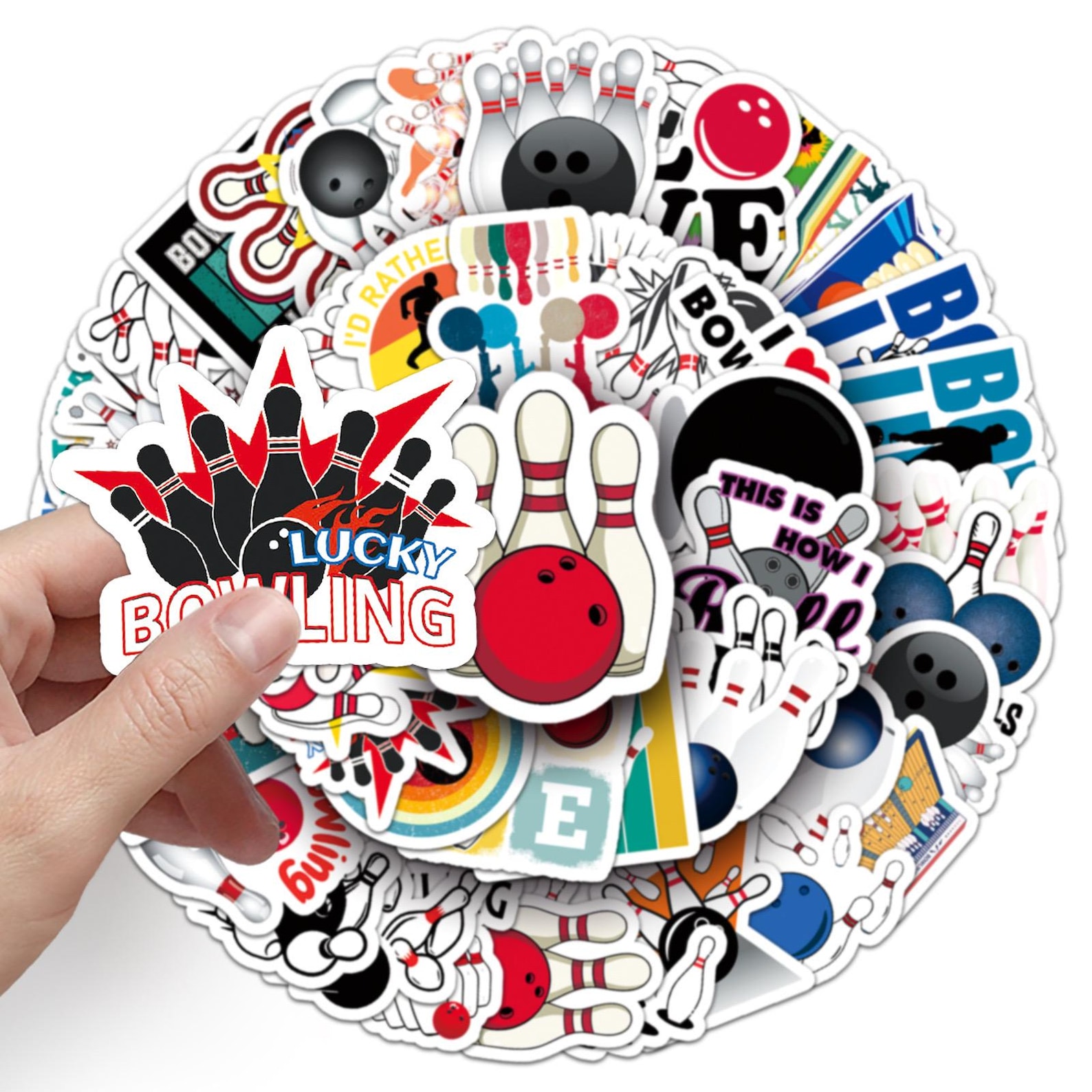 Bowling Stickers Pack: 50 Pcs Waterproof Vinyl Decals - Etsy
