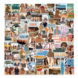 100 pezzi/set di adesivi della popolare serie TV americana Outer Banks, bomboniere natalizie, adesivi impermeabili fai da te creativi per skateboard, baule, notebook