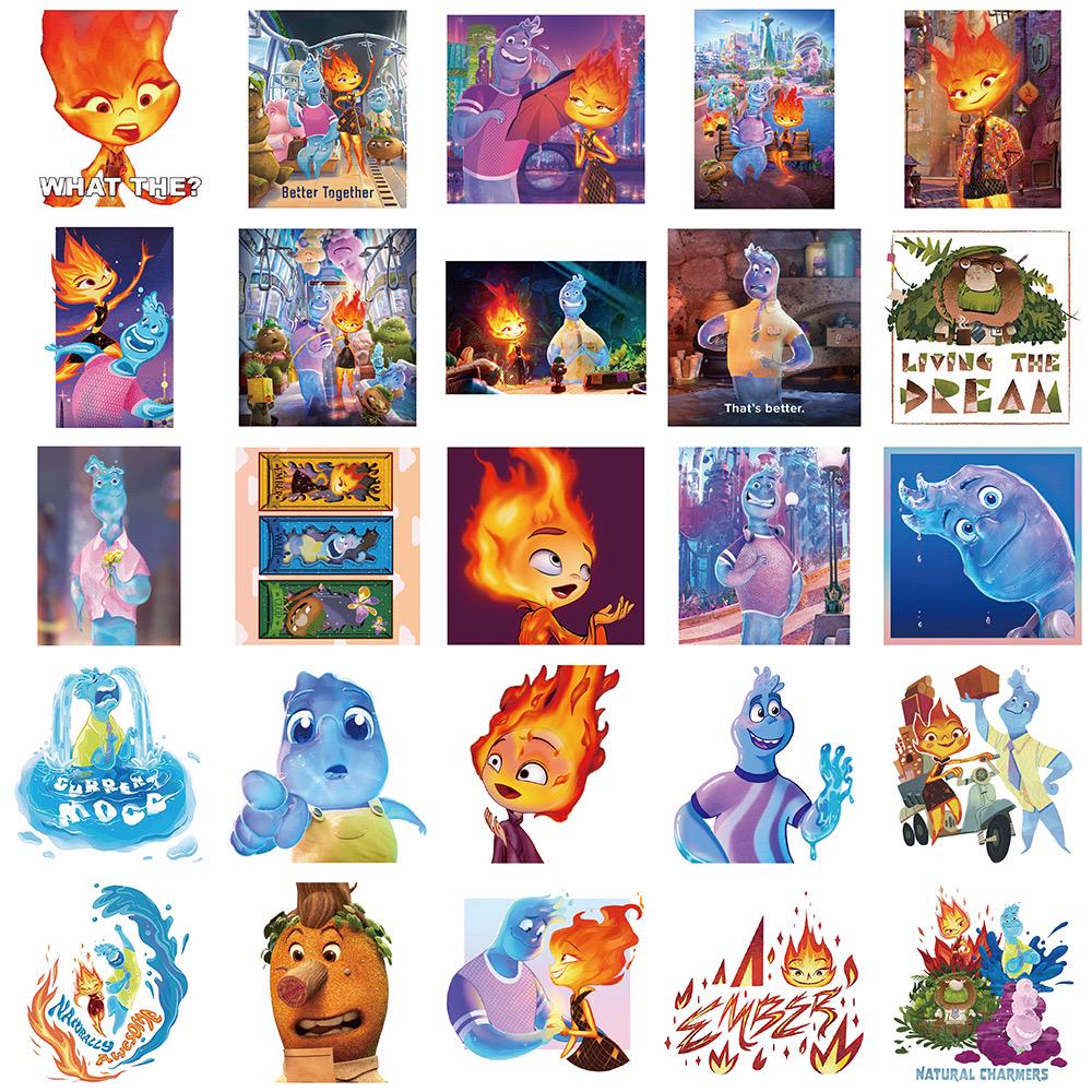 Cartoon Animation Elemental Stickers Pack: DIY Creative Waterproof ...