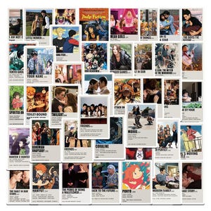 50Pcs/set Classic American TV Series Movie Poster Stickers Pack,Cartoon Anime Movie Stickers,Christmas Favors,DIY Trunk Notebook Stickers