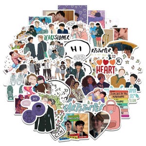 50Pcs/set Popular British TV Series Heartstopper Stickers Pack,Cartoon Stickers,Christmas Favors,Waterproof DIY Trunk Notebook Stickers