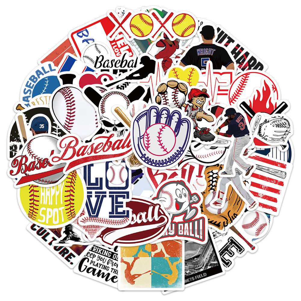 Baseball Stickers Pack: DIY Creative Waterproof Vinyl Decals (52 Pcs ...