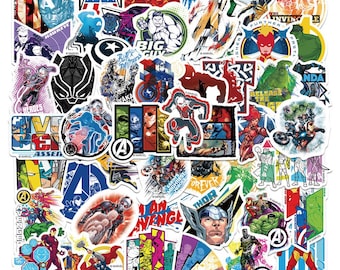 Cartoon Avengers Aufkleber: Iron Man, Captain America - wasserfester Vinyl-Aufkleber (50/100 Stück)