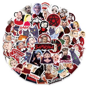 50Pcs/set American TV series Chilling Adventures of Sabrina Stickers Pack,Cute Girl Stickers,Christmas Favors,DIY Trunk Notebook Stickers