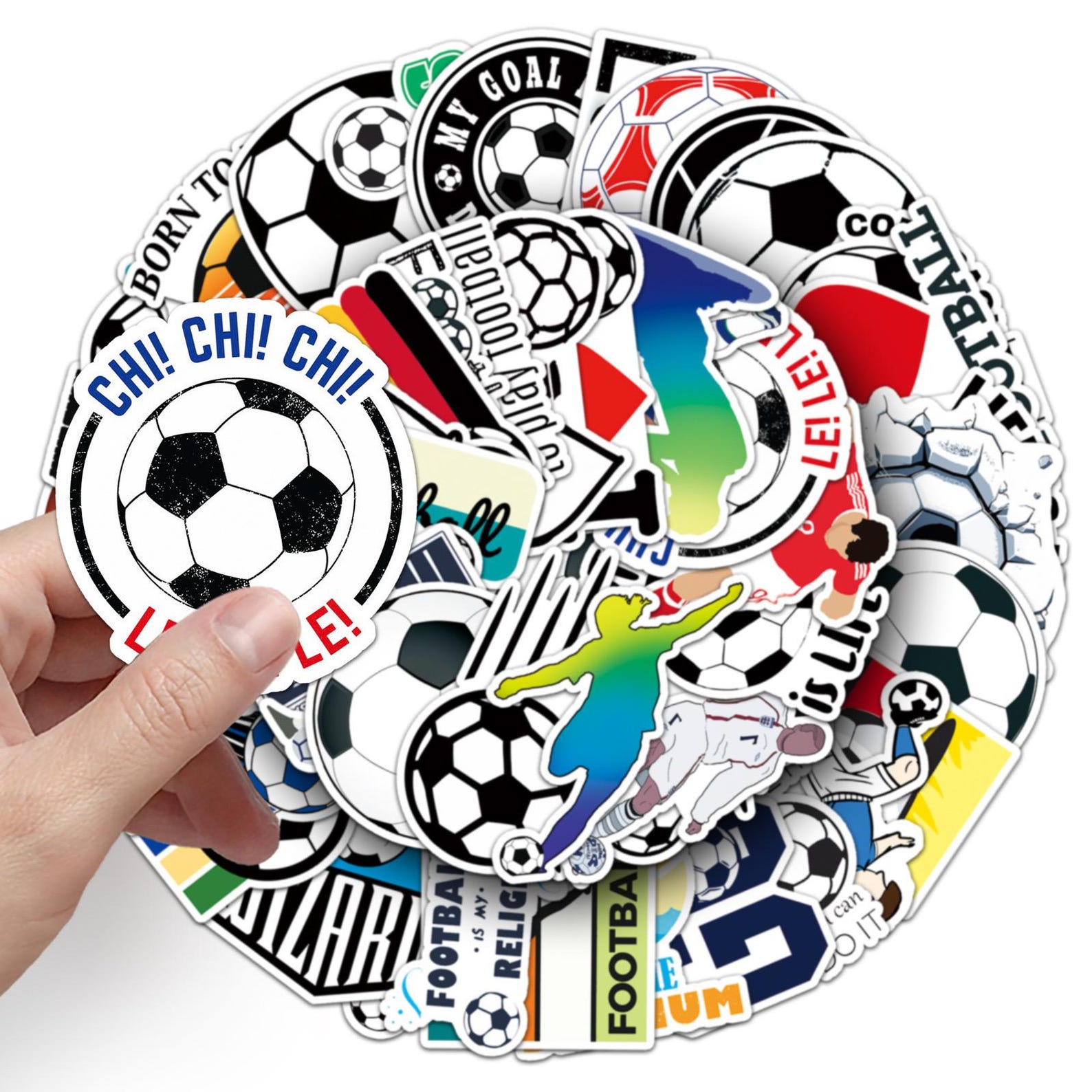 Sticker Football Net Football Stickers Pack: Waterproof Vinyl Decals for Laptop, Skateboard ...