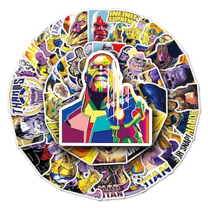 51Pcs/set Thanos Stickers Pack,Popular Movie Stickers,Creative Cartoon Stickers,Christmas Favors,Waterproof DIY Trunk Notebook Stickers