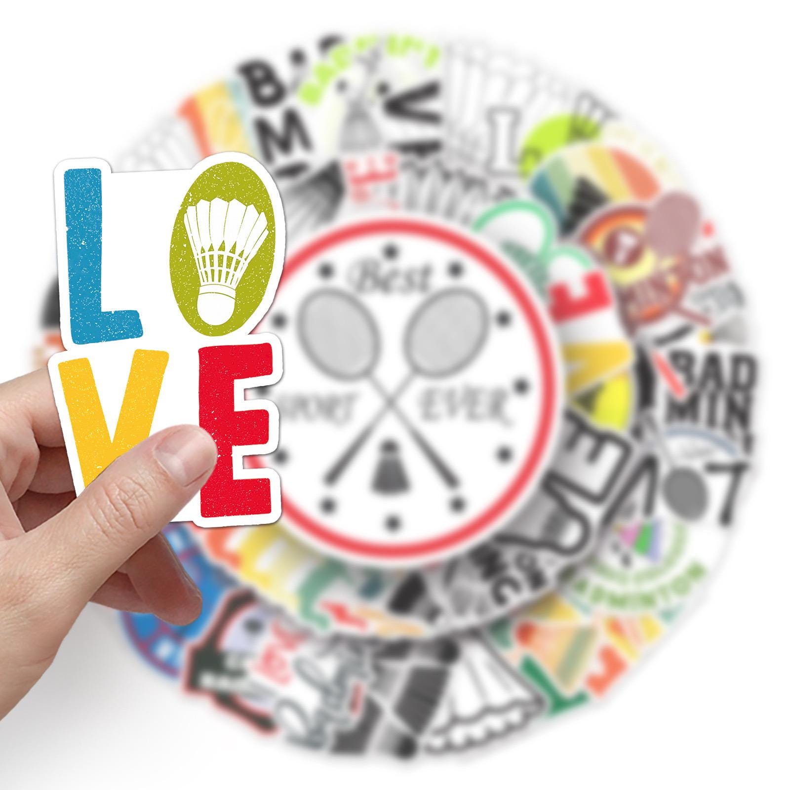 Badminton Stickers Pack: 50 Pcs Waterproof Vinyl Decals - Etsy