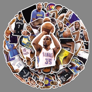 50 pezzi/set di adesivi della superstar del basket Kevin Durant, bomboniere natalizie, adesivi preferiti dai fan, adesivi creativi fai da te impermeabili