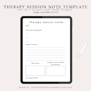 Therapy Note Sheets, Therapy Worksheet, Therapy Note Template, Therapy Notebook, Counseling Notes, Mental Health Notes, PDF, GoodNotes