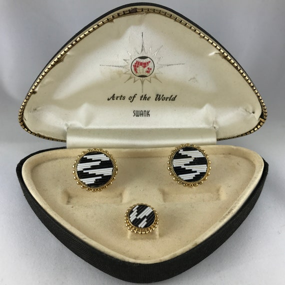 Vintage Swank Mosaic Tile Cufflinks and Tie Pin From Italy Etsy