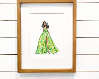 Green Gown(original fashion illustration)