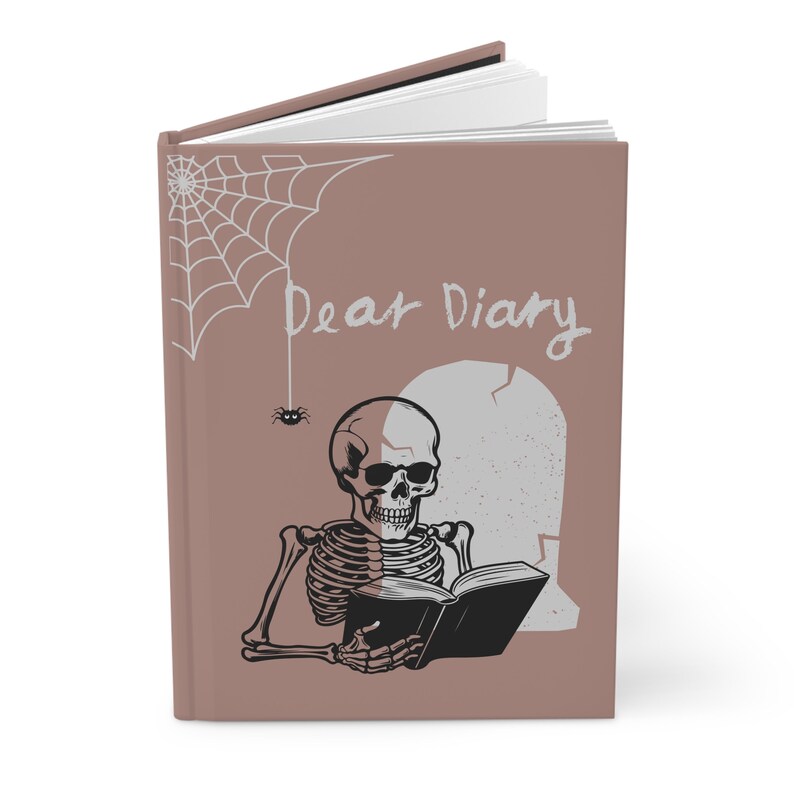 Dear Diary, Skeleton Hardcover Journal, Halloween Journal, Spooky Gifts, Skeleton Gifts image 3