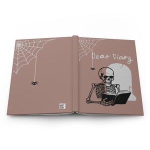 Dear Diary, Skeleton Hardcover Journal, Halloween Journal, Spooky Gifts, Skeleton Gifts image 5