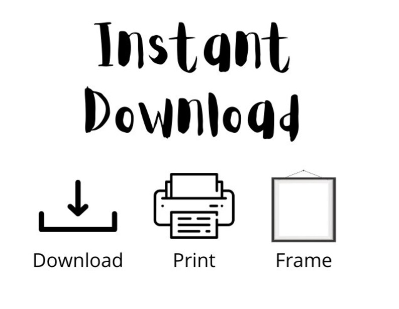 Peut inclure: Graphique de t&eacute;l&eacute;chargement instantan&eacute; avec des ic&ocirc;nes pour t&eacute;l&eacute;charger, imprimer et encadrer un fichier num&eacute;rique.