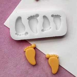 Baby shower silicone mold - Feet silicone mold