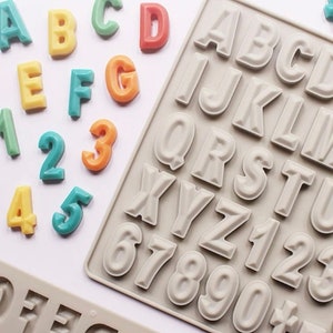 Alphabet Buchstaben & Zahlen Silikonform