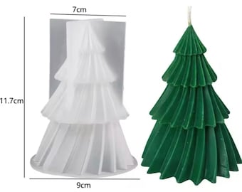 Stampo in silicone per albero di Natale grande 3D, Babbo Natale, Capodanno, sapone, candele, artigianato, stampo da fondere e versare, idee regalo, colata di resina, argilla - Italia