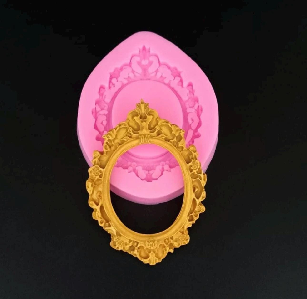 Moule Silicone Cadre Photo Style Baroque - Pour Fondant, Chocolat, Pâte Polymère - Décoration Gâteaux, Cupcakes