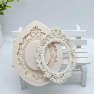 Classic baroque picture frame silicone mold for chocolate, fondant, wax